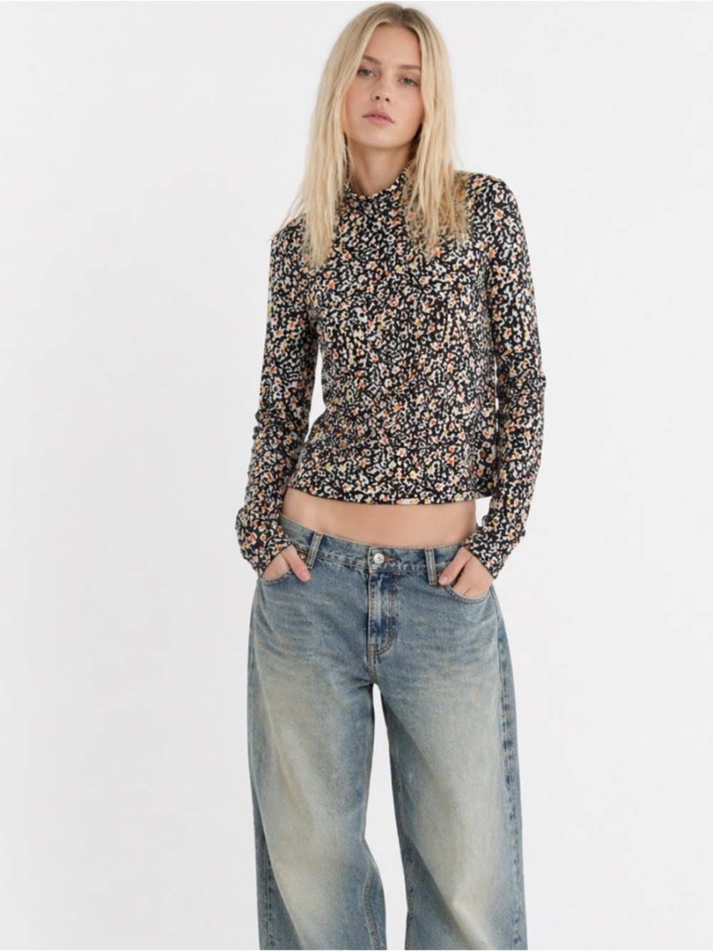 Mads Norgaard Copenhagen Leopard Mock Neck Top Small